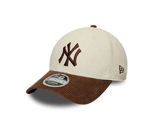 Kšiltovka New Era - MLB Cord 9FORTY M-CROWN - NY Yankees - Cream / Deep Auburn