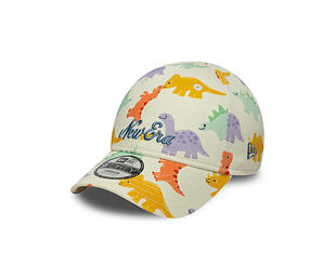 Dětská Kšiltovka New Era - Branded All-Over Dino Print 9FORTY - Cream