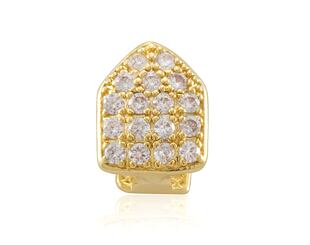Pozlacený Zub s kamínky The Single-Tooth Cap CZ Grillz Top