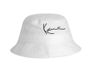 Klobouk Karl Kani Signature Bucket Hat white