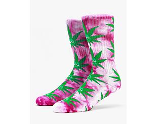 Ponožky HUF Tiedye Green Buddy Plantlife Sock Magenta