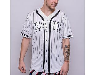 Dres Karl Kani Serif Pinstripe Baseball Shirt white/black