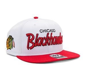 Kšiltovka '47 Brand NHL Chicago Blackhawks Crosstown Script Two tone CAPTAIN White