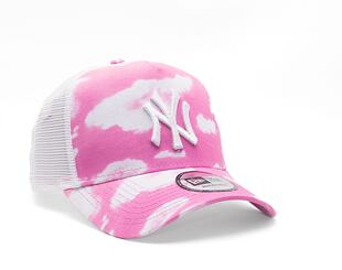 Kšiltovka New Era 9FORTY A-Frame Trucker MLB Cloud All Over Print Trucker New York Yankees Orange / 