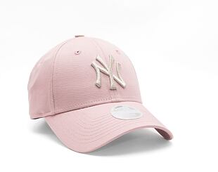 Dámská Kšiltovka New Era 9FORTY Womens MLB Metallic Logo New York Yankees Pink Rouge / Silver