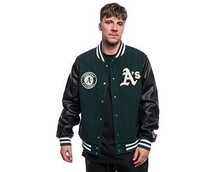 Bunda New Era MLB Large Logo Varsity Oakland Athletics Cooperstown Dark Green / Black