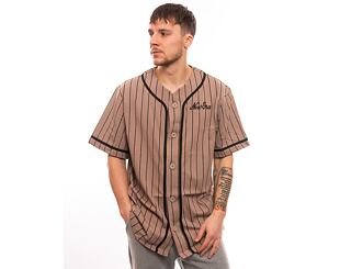 Triko New Era Pinstripe Jersey Ash Brown / Black