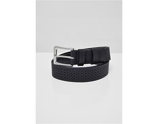Pásek Urban Classics Synthentic Leather Perforated Belt - Black