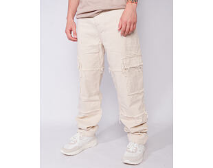 Kalhoty - Og Fringed Baggy Cargo Pants - White