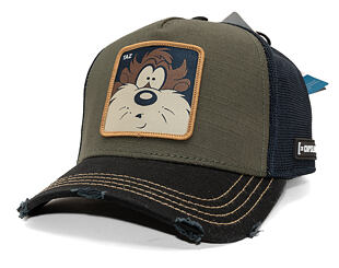 Kšiltovka Capslab - Looney Tunes Trucker - Distress Taz - Black /Brown