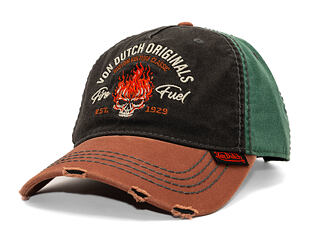 Kšiltovka Von Dutch - Trucker - Washed Brown/Black/Green