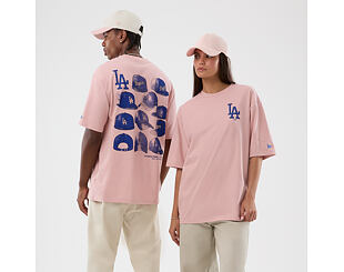 Triko New Era - MLB Cap Graphic Oversized Tee - LA Dodgers - Pink Rouge