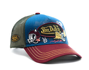 Kšiltovka Von Dutch - Trucker - Patch & Print - Red / Navy
