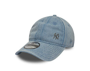 Kšiltovka New Era - MLB Washed Denim Pin 9TWENTY - NY Yankees - Pastel Blue