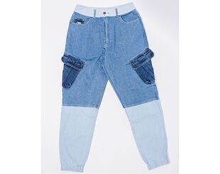 Kalhoty Karl Kani KK Og Block Denim Cargo Pants Blue