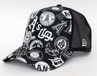Kšiltovka New Era 9FORTY Trucker MLB All-Over Print Snapback Black