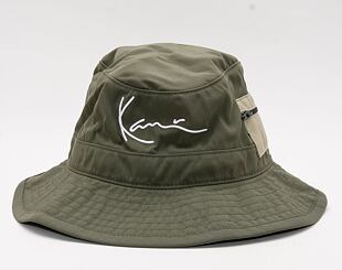 Klobouk Karl Kani Signature Fisher Hat dark military green