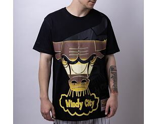 Triko Mitchell & Ness Chicago Bulls Big Face 4.0 Tee Black