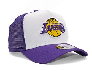 Kšiltovka New Era 9FORTY A-Frame Trucker NBA Team clear Black Los Angeles Lakers - White / Purple