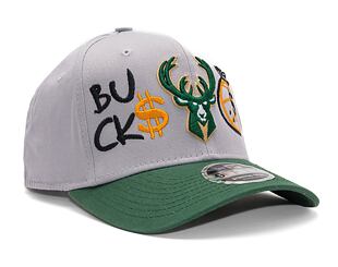 Adam Wave x New Era 9FIFTY Stretch-Snap NBA Milwaukee Bucks Grey Money Ball "Art Pieces"