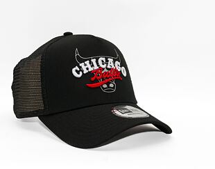 Kšiltovka New Era 9FORTY A-Frame Trucker NBA Logo Overlay Chicago Bulls Black / White