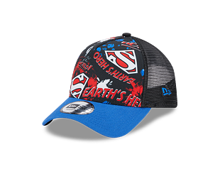 Dětská Kšiltovka New Era 9FORTY Kids A-Frame Trucker DC Print Superman Blue Azure / Black