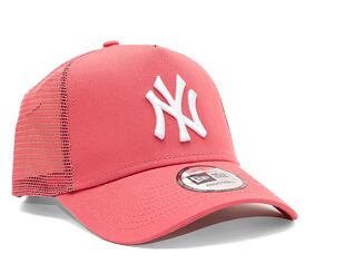 Kšiltovka New Era 9FORTY A-Frame Trucker MLB League Essential New York Yankees Litmus Pink / White