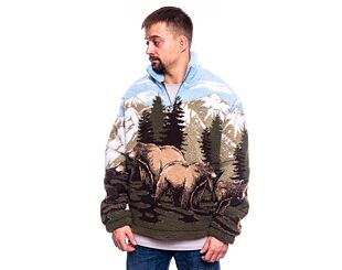 Fleecová Bunda Karl Kani Metal Signature Landscape Teddy Troyer olive/brown/blue