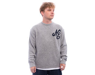 Svetr New Era - Branded Script Knit Sweater - Heather Grey