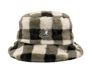 Klobouk Kangol - Faux Fur Bucket - Black Check
