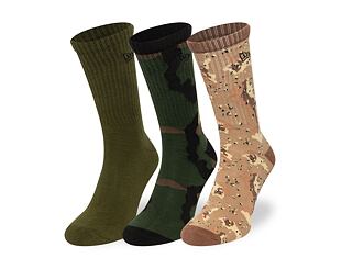 Ponožky New Era - Camo Crew Socks 3pk - Olive