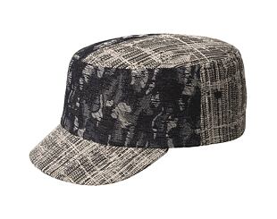 Kšiltovka Kangol - TRENDS PACK - Denim Mashup Army Cap - Black Topstitch