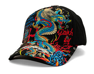 Kšiltovka Ed Hardy - Blue Dragon 6 Panel Studded Eyelets Cap - Black