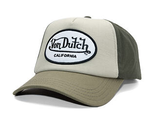 Kšiltovka Von Dutch - Trucker - Cali Patch Olive/White