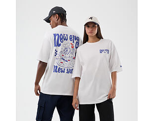 Triko New Era - Branded PIzza Time Graphic Oversized Tee - White