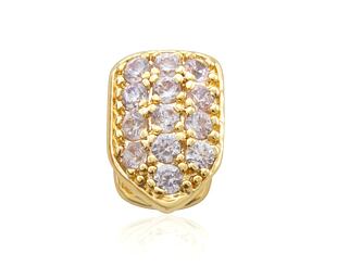 Pozlacený Zub s kamínky The Single-Tooth Cap CZ Grillz Bottom