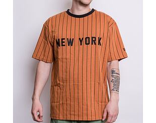 Triko New Era Oversized New York Pinstripe Tee Toffee / Black