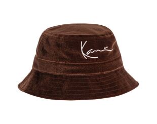 Klobouk Karl Kani Signature Velvet Bucket Hat KA213-011-1 Dark Brown