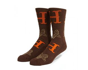 Ponožky HUF × Thrasher Duality Sock Chocolate