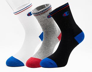 Ponožky Champion 3pk Crew Socks WHT/OXGM/NBK
