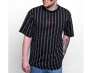 Triko Karl Kani 6030153 Small Signature Pinstripe Tee Black/White