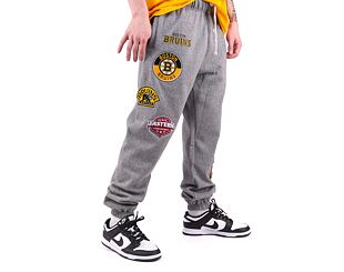 Tepláky Mitchell & Ness NHL M&N CITY COLLECTION FLEECE PANT BRUINS Grey Heather