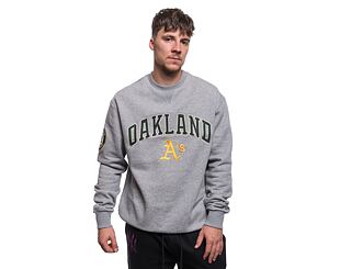 Mikina New Era MLB Large Logo Oversized Crewneck Oakland Athletics Cooperstown Heather Gray / Dark G