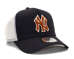 Kšiltovka New Era 9FORTY A-Frame Trucker MLB Boucle New York Yankees Navy / Caramel Brown / Stone