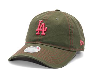 Dámská Kšiltovka New Era - MLB Contrast Stitch 9TWENTY - LA Dodgers - New Olive / Coral