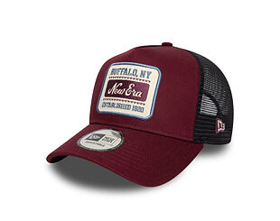 Kšiltovka New Era - Buffalo Patch 9FORTY Trucker - Burgundy / Muted Indigo