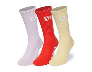 Ponožky New Era - Flag Crew Socks 3pk - Pink / Orange / Yellow