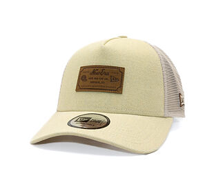 Kšiltovka New Era - Branded Denim Leather Patch 9FORTY A-Frame Trucker - Camel