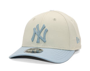 Kšiltovka New Era - MLB Side Script 9FORTY M-CROWN - NY Yankees - Cream / Sky Blue