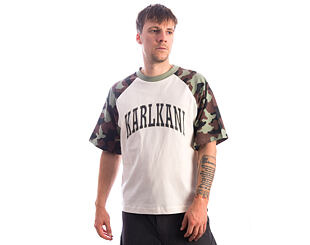 Triko Karl Kani - Sport College Boxy Raglan T-Shirt - Cream/Camo